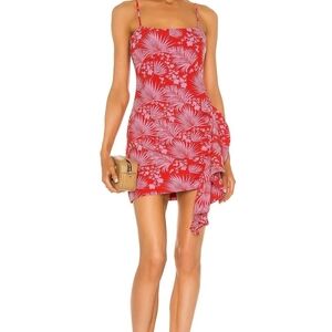 Likely Red Asymmetrical Floral Dress